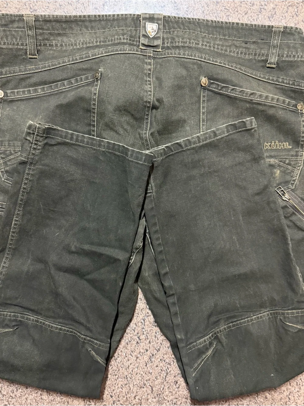 Kuhl Men's Dark Brown/Green Work-Style Cargo Jeans